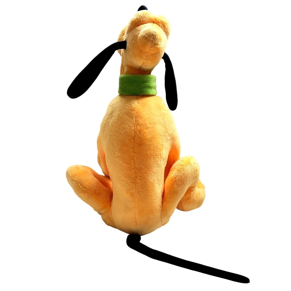 Disney Store Pluto Plush Dog Green Collar Tongue Out Stuffed Animal Mickey - Picture 4 of 5